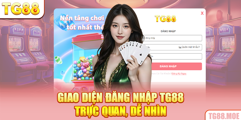 Giao diện đăng nhập TG88 trực quan, dễ nhìn